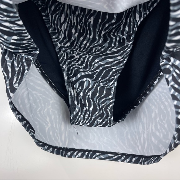 NEW Nicole Miller Skirt Swimsuit Bottom Black Zebra Print Women's Size XL - Picture 4 of 9
